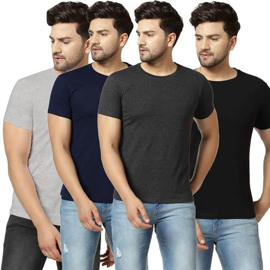 Pack of 4 Printed Round Neck T-Shirts 1394