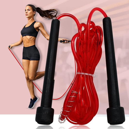 Premium Sports Speed Skipping Rope, Jump Rope with Pvc Handle, Multicolor Pvc Pencil Skipping Rope for Men, Women, Boys & Girls (Red) 19227