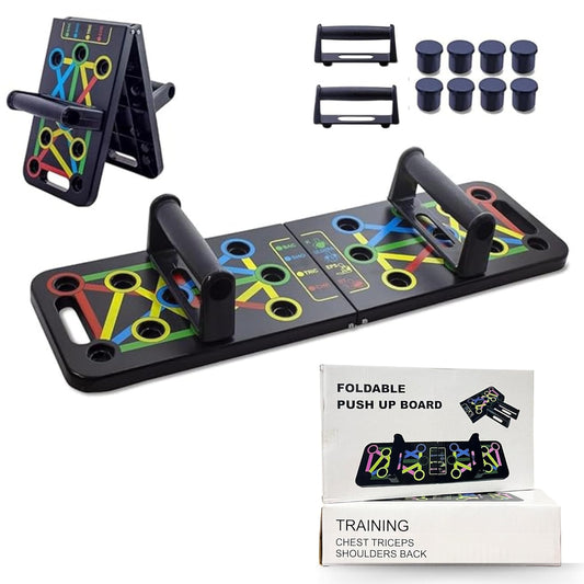 Premium 15 In 1 Pushup Board: Gym Equipment for Home Workout, Versatile Pushup Stand, Ideal Home Gym Equipment for Strength Training and Fitness, Durable and Ergonomic Design (Black) 19227