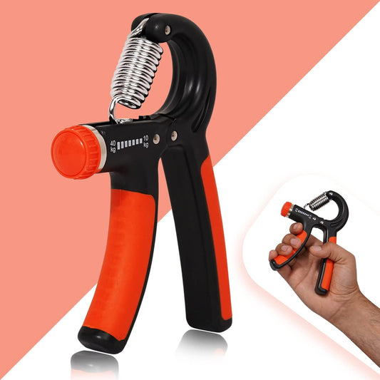 Premium Hand Grip Strengthener, Hand Exerciser Adjustable Resistance 10 To 40Kg, Grip Strength Trainer, Hand Gripper, Forearm Workout Training Equipment for Injury Recovery Athletes (Orange & Black) 19227