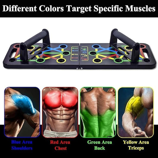 Premium 15 In 1 Pushup Board: Gym Equipment for Home Workout, Versatile Pushup Stand, Ideal Home Gym Equipment for Strength Training and Fitness, Durable and Ergonomic Design (Black) 19227