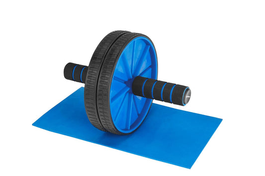 Premium Abs Roller for Men & Women Stomach Abs Roller Wheel for Home Workout, Gym Ab Roller for Men Abs Workout Equipment for Abdominal Ab Roller Home Exercise Equipment with Knee Mat -(Blue & Black) 19227